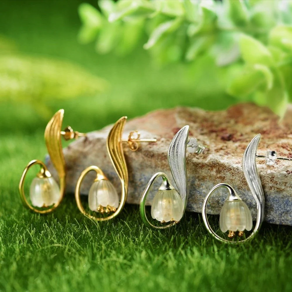 Lily of the Valley Flower Drop Earrings - Image 2