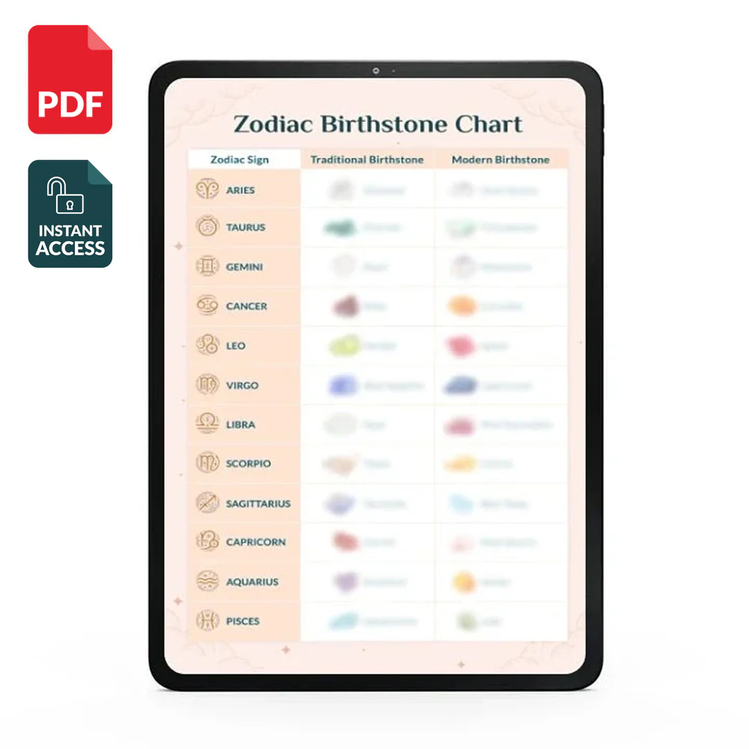 Zodiac Birthstone Charts